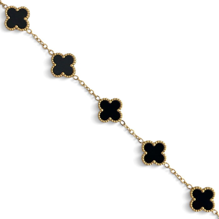 Armband Kleeblatt – Schwarz
