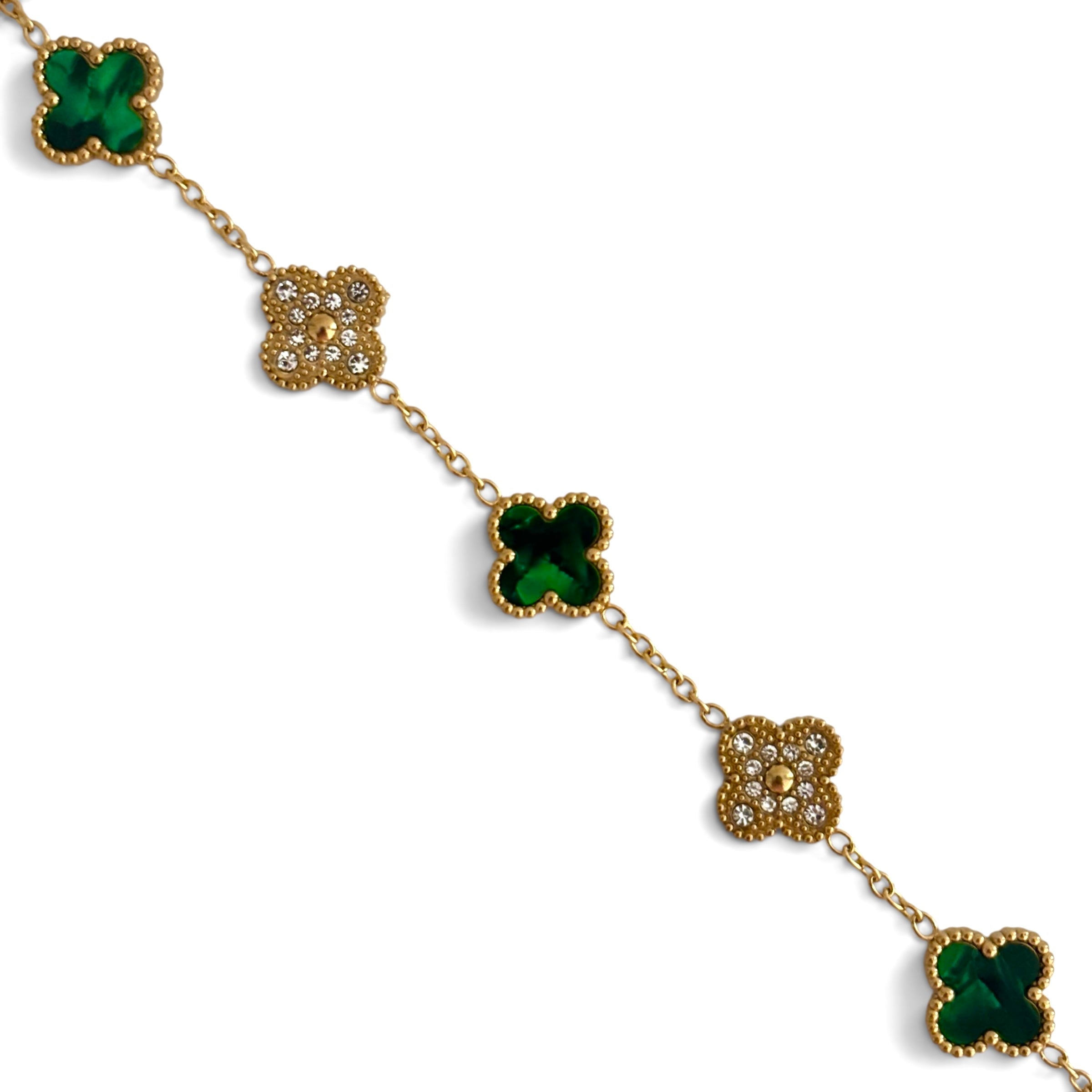 Armband Kleeblatt Diamant Grün