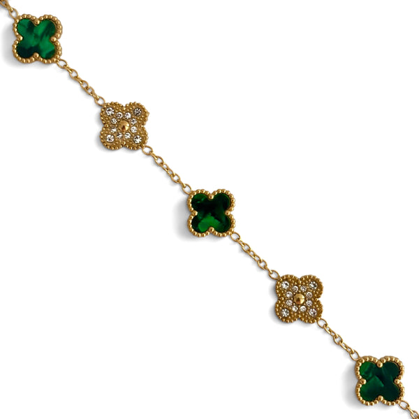 Armband Kleeblatt Diamant – Grün
