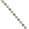 Armband Flower Türkis-Gold
