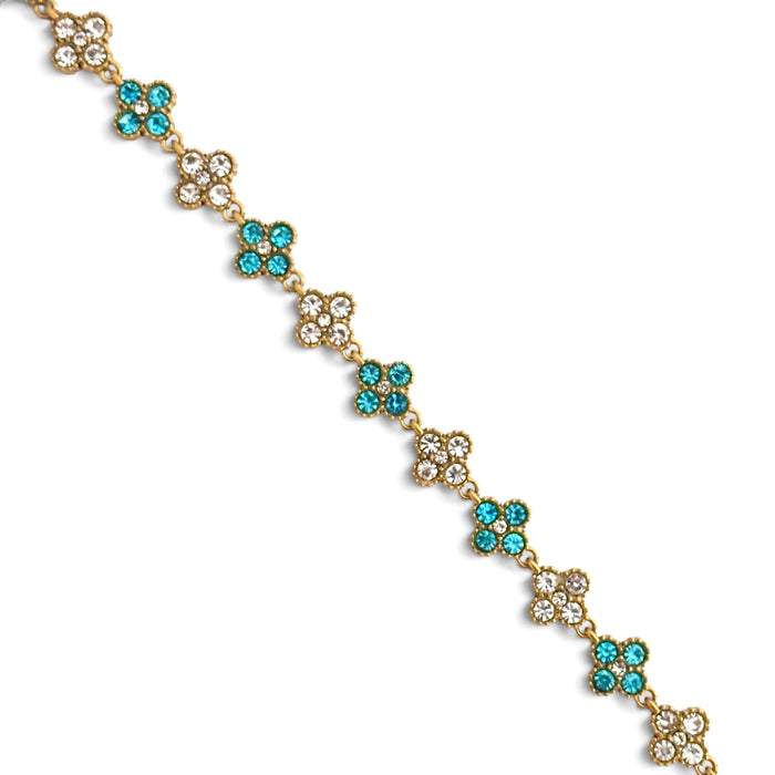 Armband Flower – Türkis-Gold