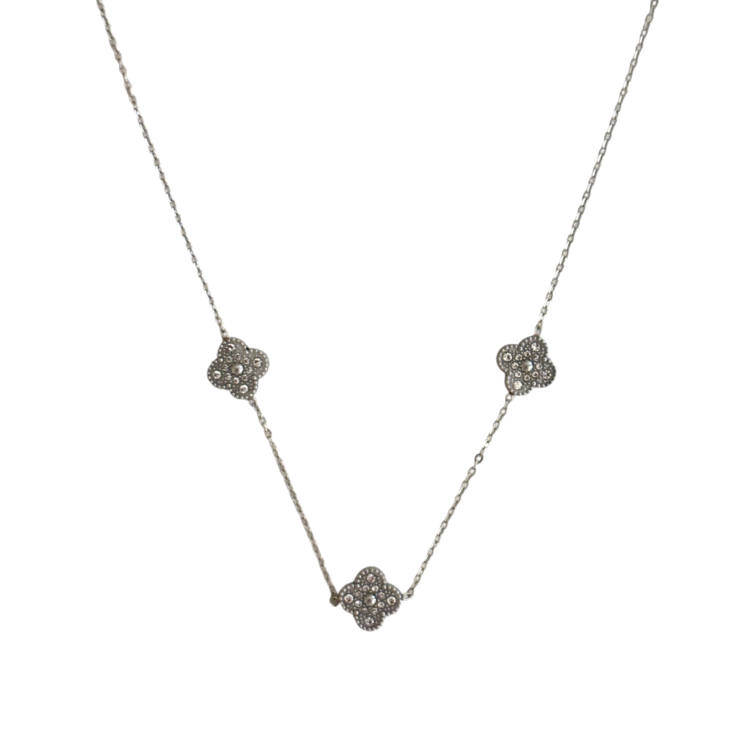 Halskette Kleeblatt Silber