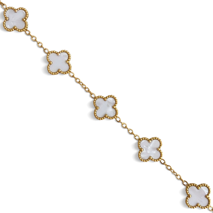 Armband Kleeblatt – Weiß