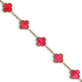 Armband Kleeblatt Fuchsia