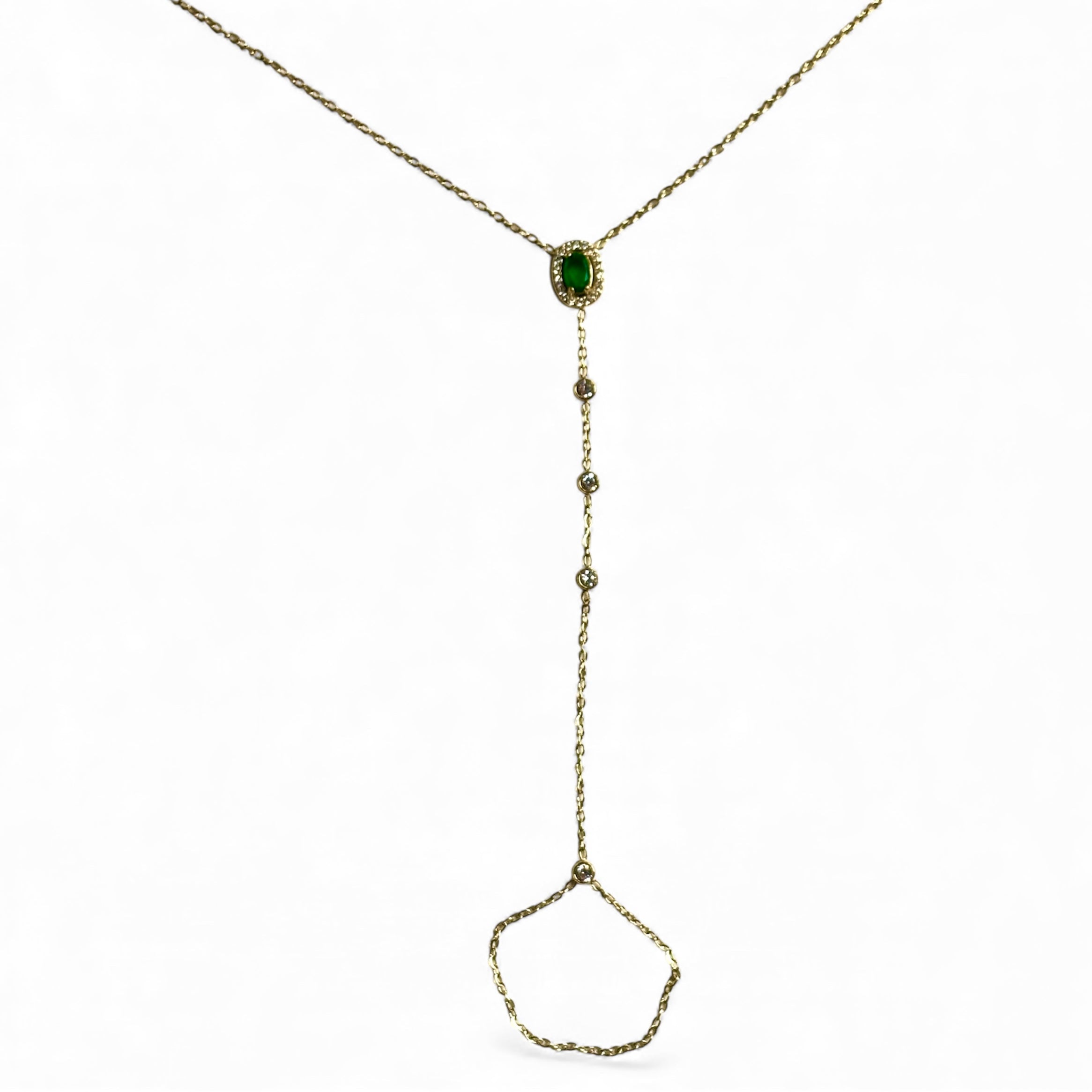 Handkette Elaria Gold-Grün
