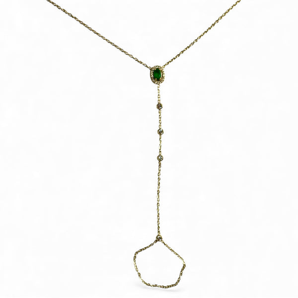 Handkette Elaria – Gold-Grün