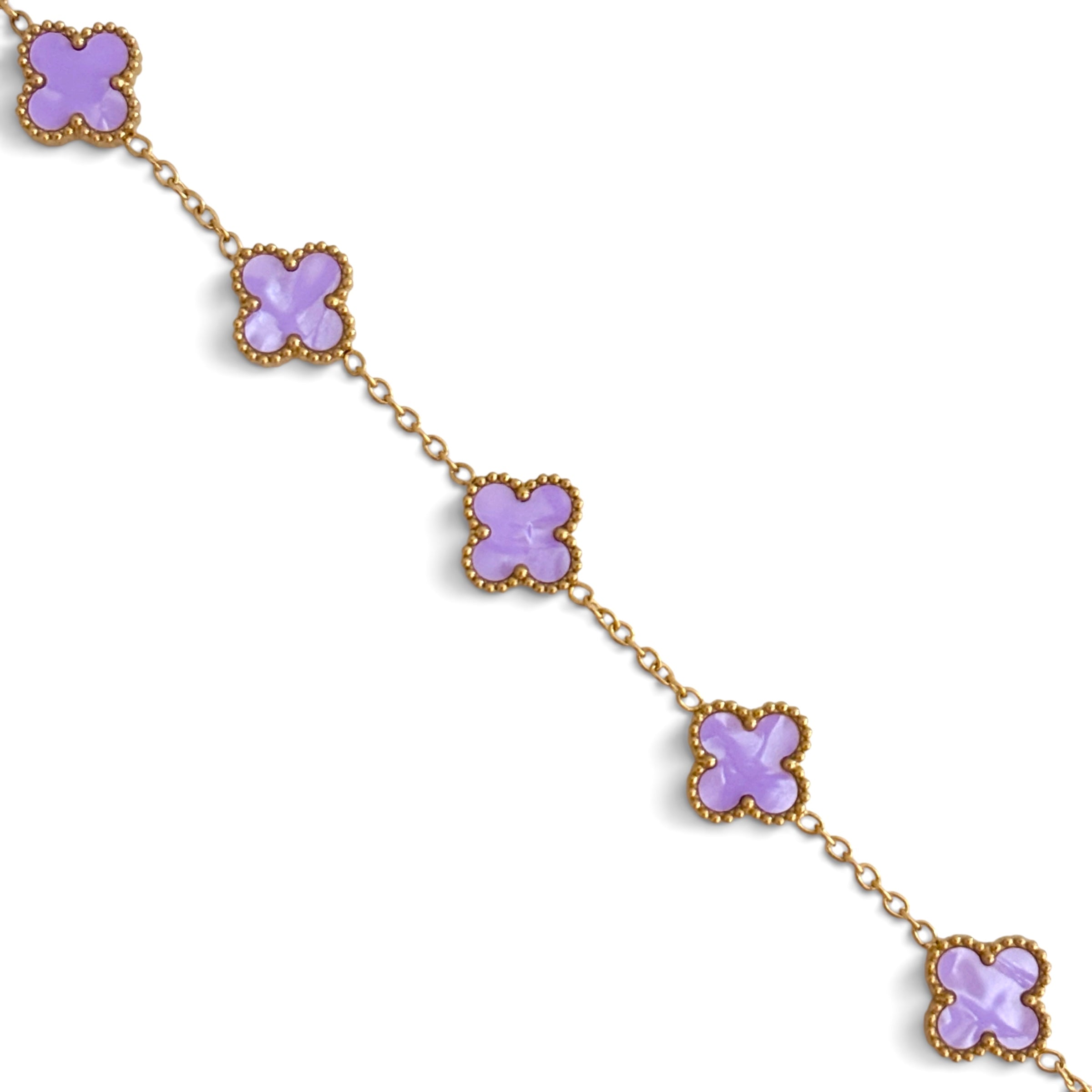 Armband Kleeblatt Violett