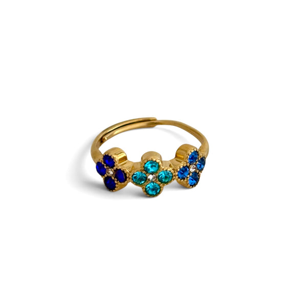 Ring Flower (verstellbar) – Blau