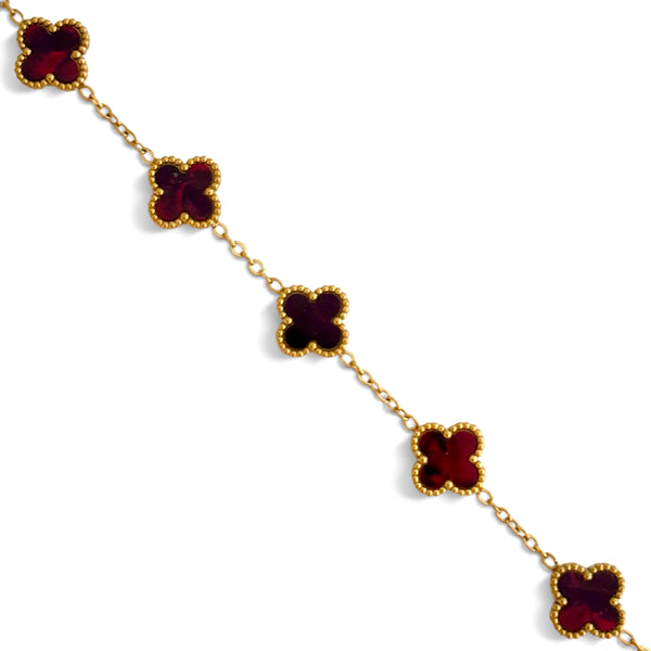 Armband Kleeblatt – Bordeaux