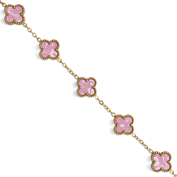 Armband Kleeblatt – Rosa
