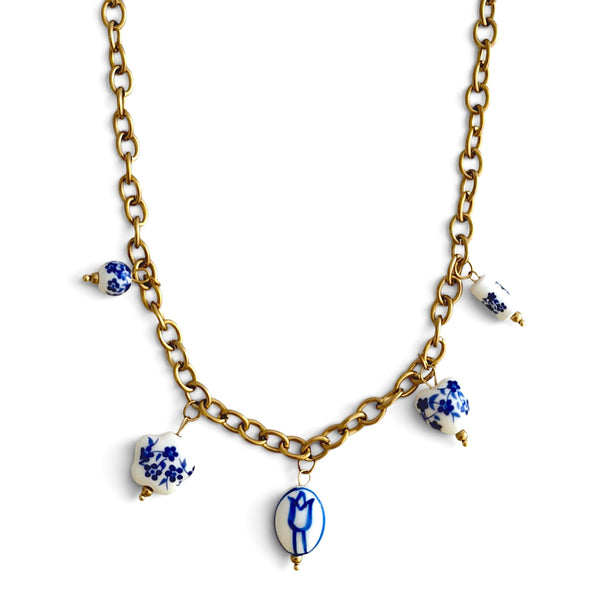 Halskette Lara – Blau-Gold